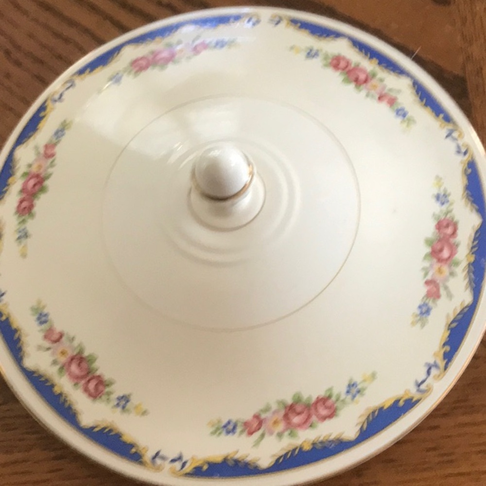 Vintage 1940’s Homer Laughlin Eggshell Nautilus Floral covered serving dish - Picture 4 of 5